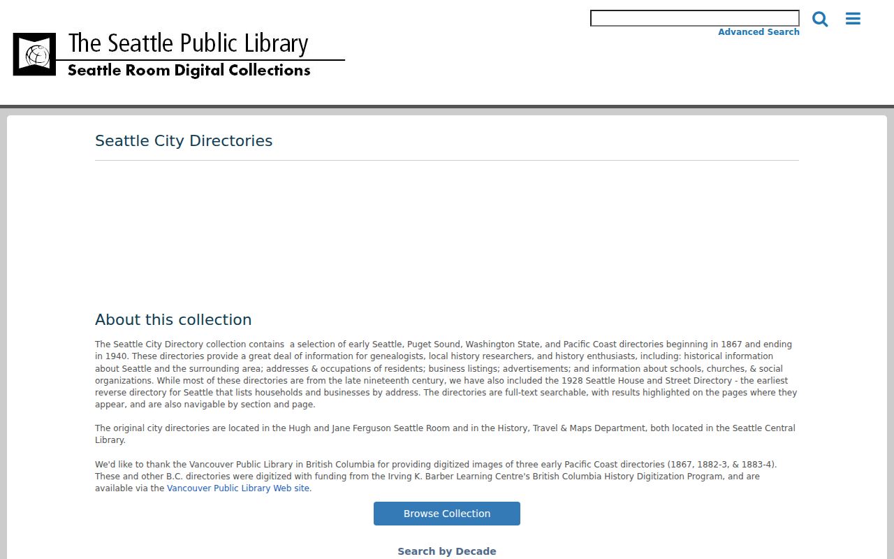 Union Hill-Novelty Hill city directory collection at Seattle Public Library